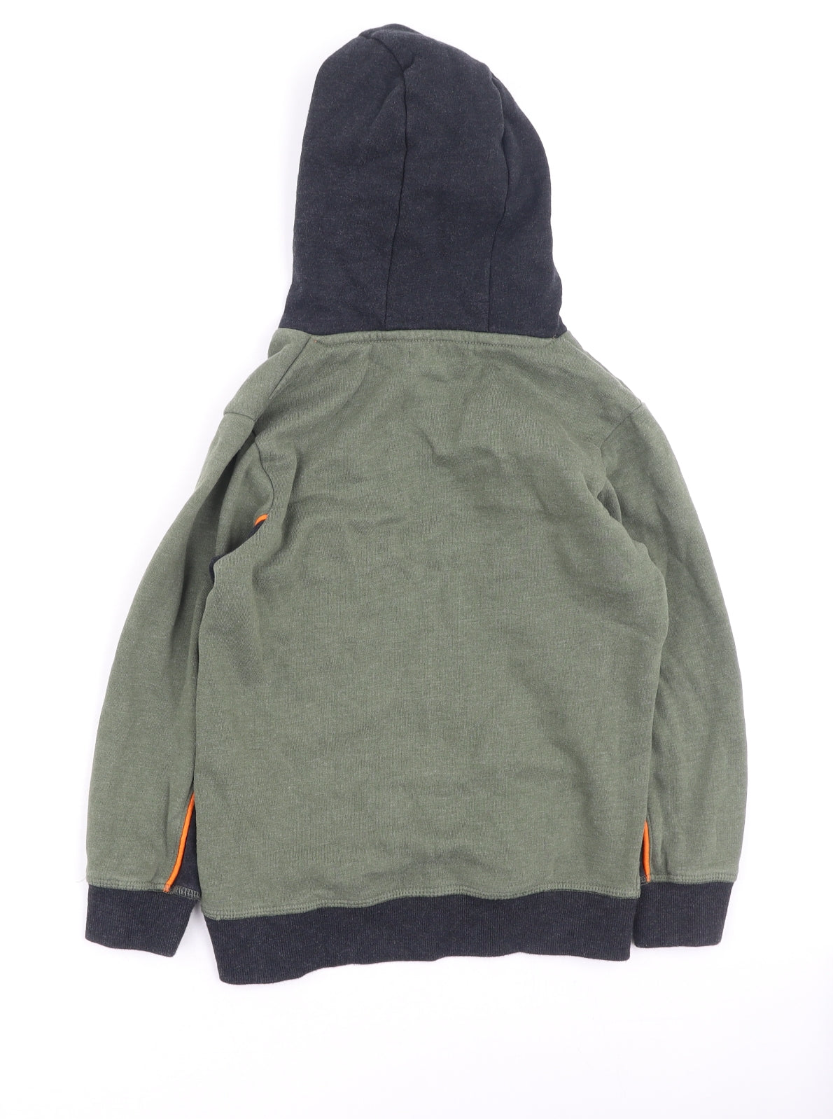 Preworn Boys Green  Cotton Pullover Hoodie Size 7 Years