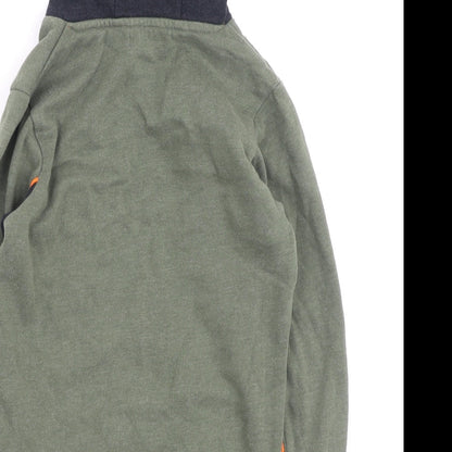 Preworn Boys Green  Cotton Pullover Hoodie Size 7 Years