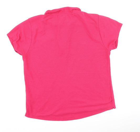 LA Gear Womens Pink  Polyester Basic Polo Size 18 Collared