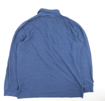 atlasformen Mens Blue  Cotton  Button-Up Size L Collared