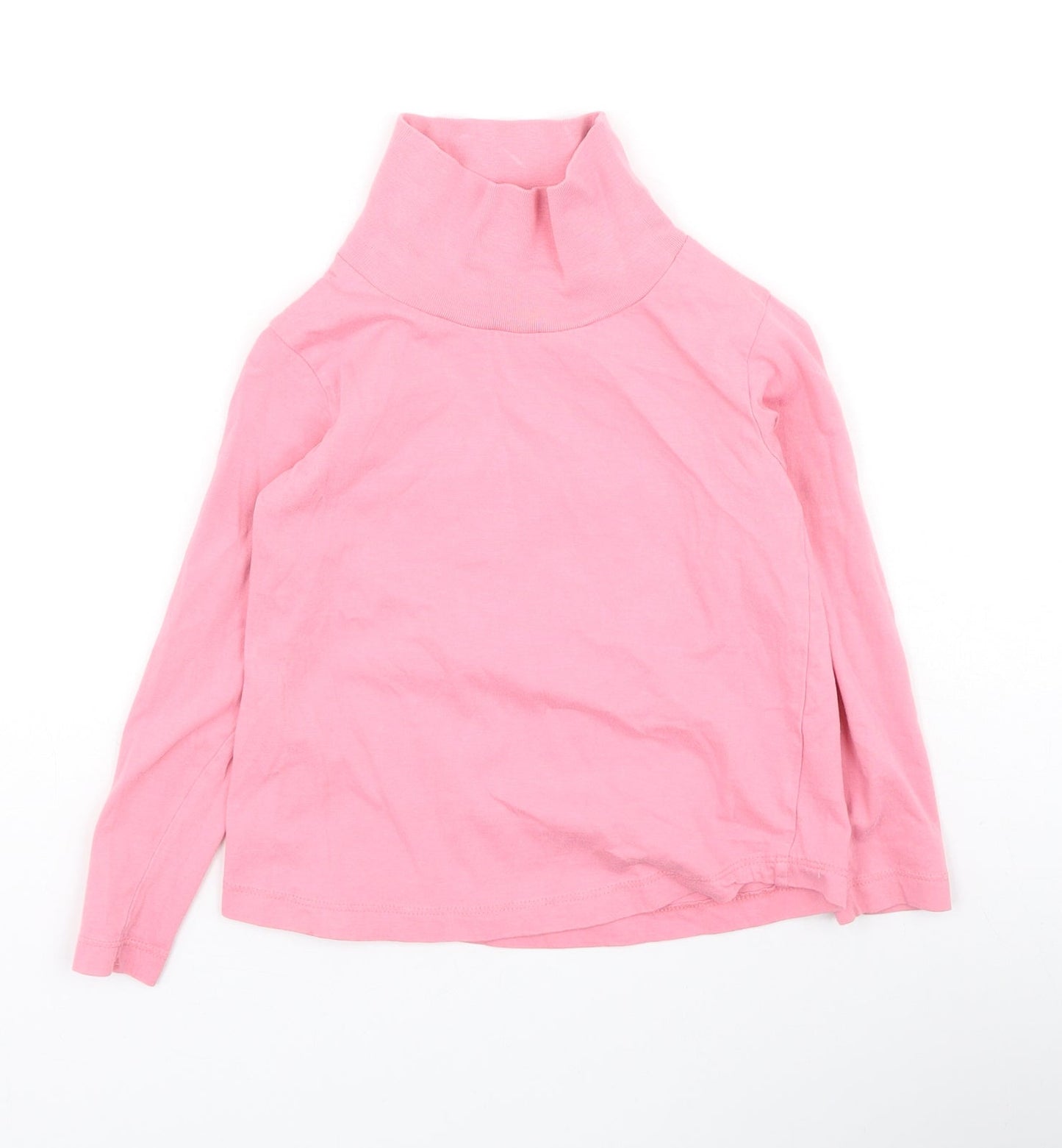 Dunnes Stores Girls Pink  Cotton Basic Blouse Size 3-4 Years High Neck