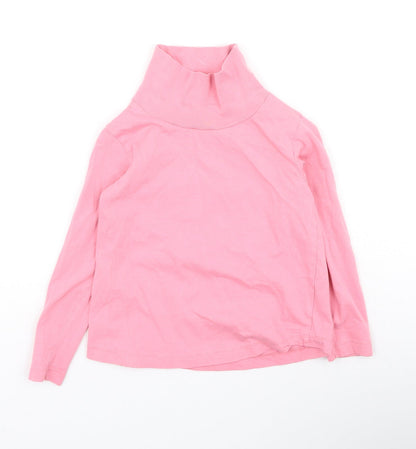 Dunnes Stores Girls Pink  Cotton Basic Blouse Size 3-4 Years High Neck