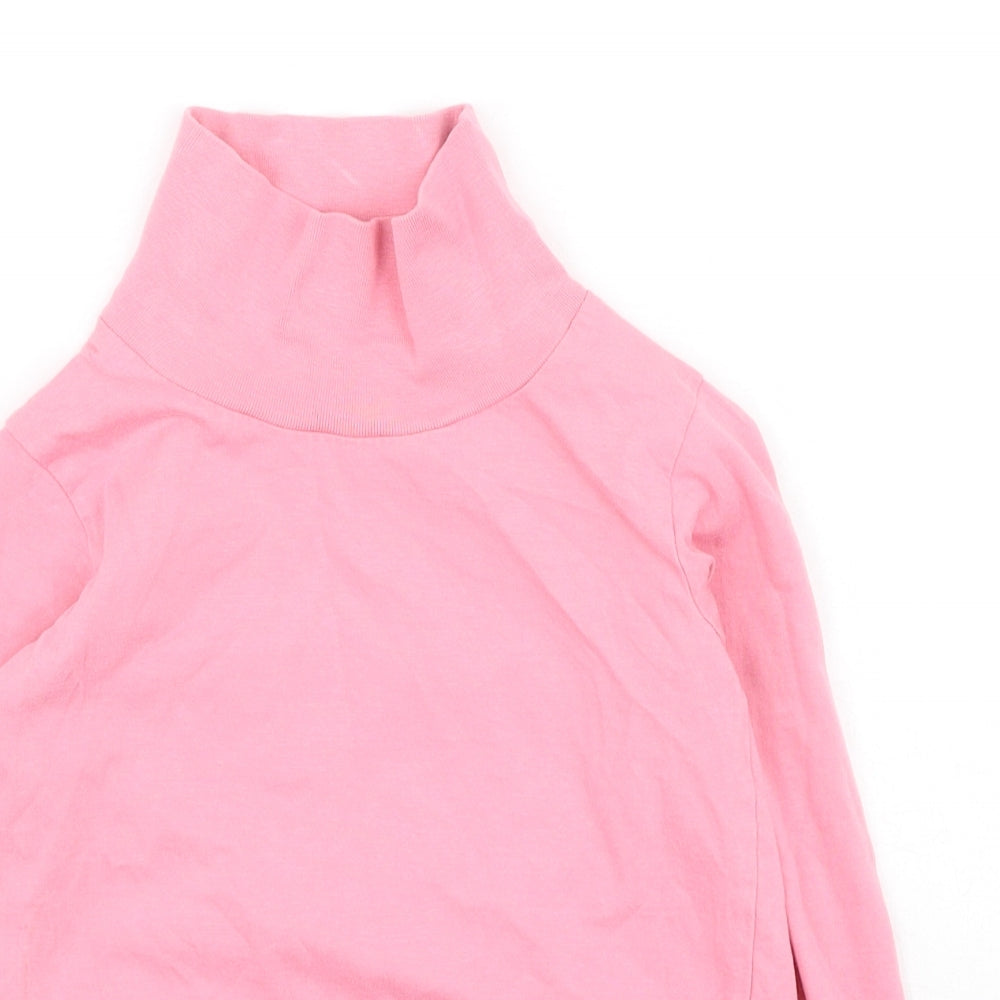 Dunnes Stores Girls Pink  Cotton Basic Blouse Size 3-4 Years High Neck