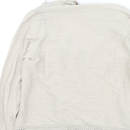 TU Womens Beige V-Neck  Cotton Cardigan Jumper Size M