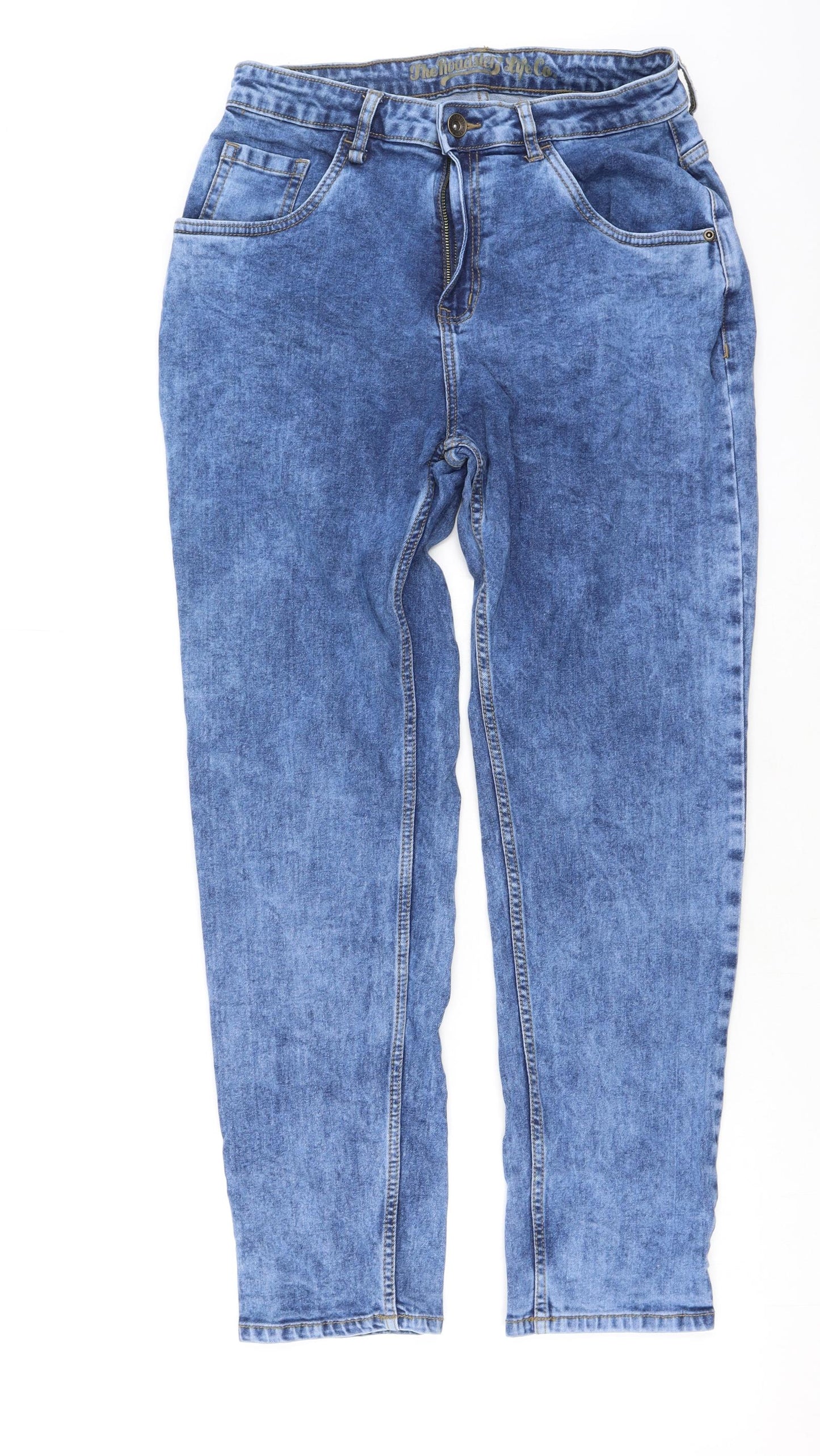 Womens UK Size 26 Preworn Regular Fit Mom Blue Jeans
