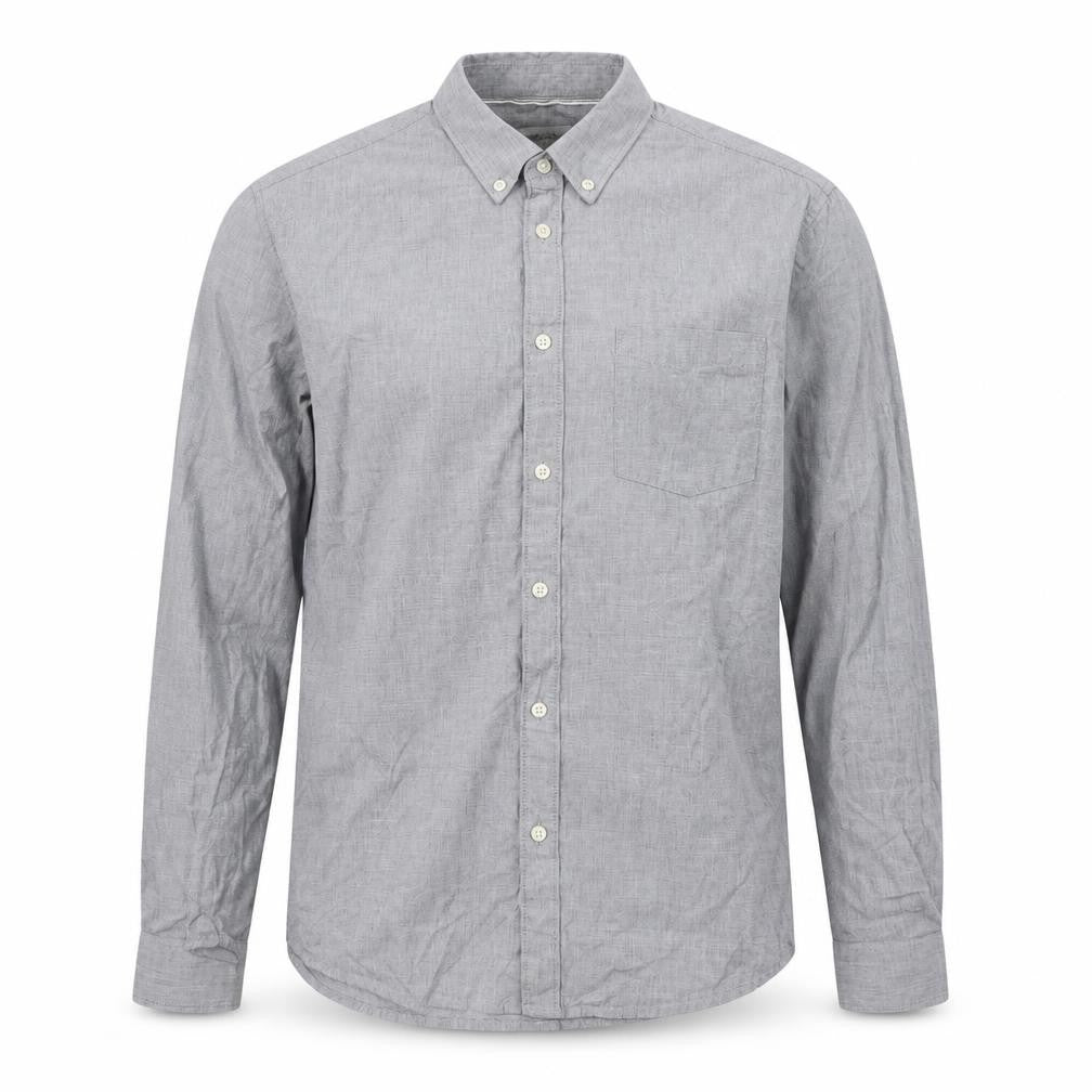 Mens UK Size L Burton Grey  Button-Up Long Sleeve Casual Shirt