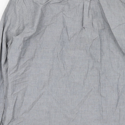 Mens UK Size L Burton Grey  Button-Up Long Sleeve Casual Shirt