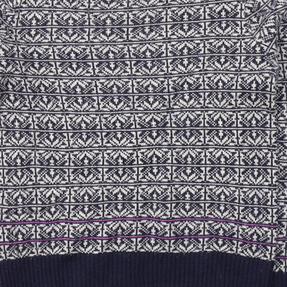 Gap Womens Blue Round Neck Geometric Nylon Pullover Jumper Size XS