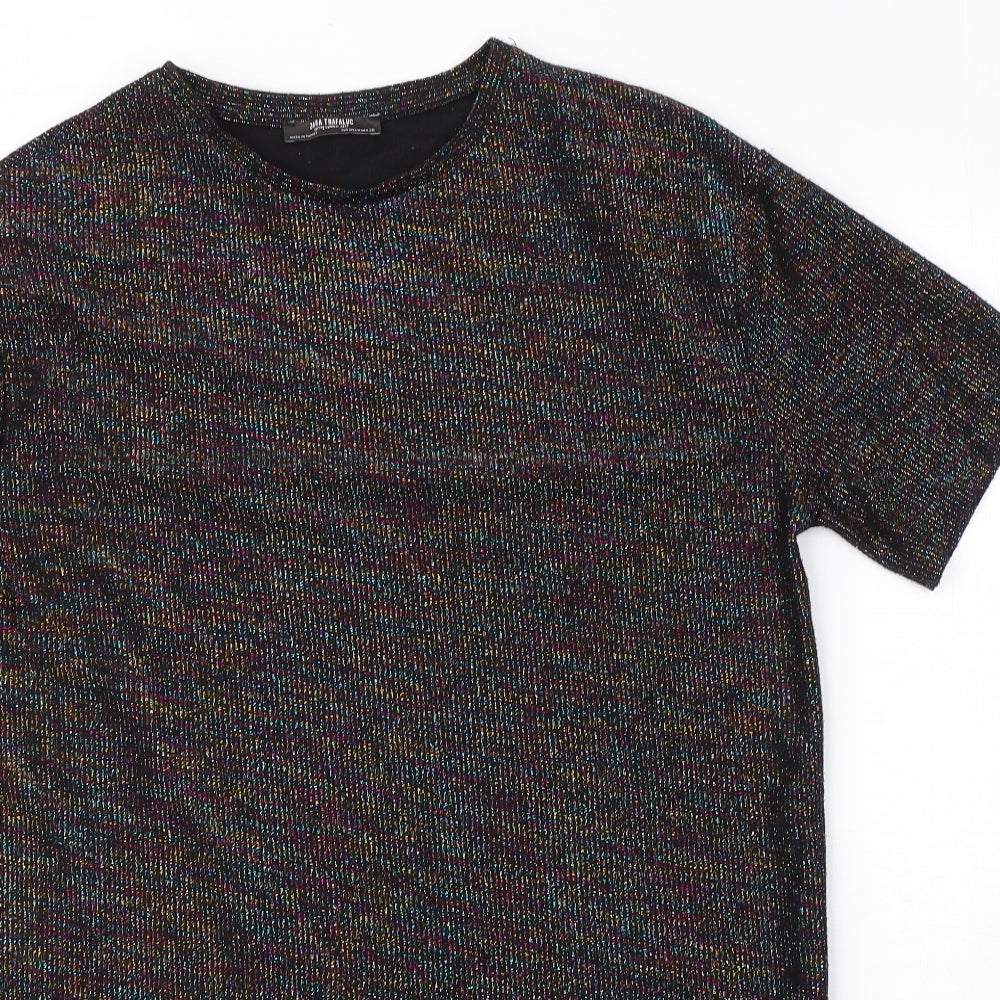Womens UK Size M Zara Black Tunic T-Shirt