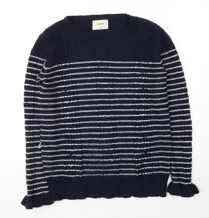 Womens UK Size M Papaya Blue Pullover Jumper
