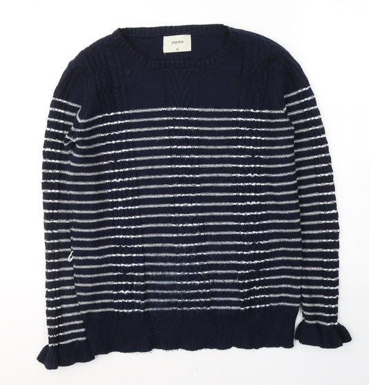 Womens UK Size M Papaya Blue Pullover Jumper