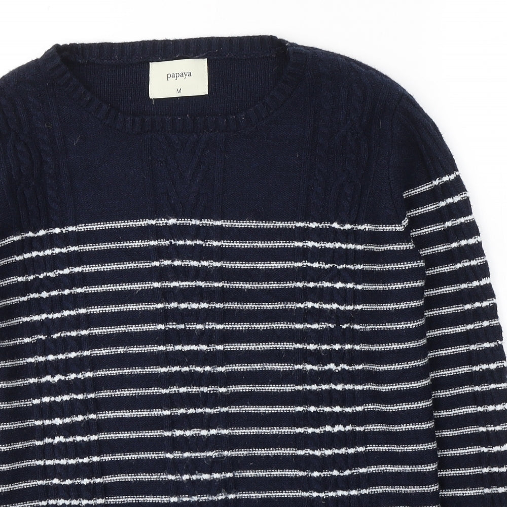 Womens UK Size M Papaya Blue Pullover Jumper
