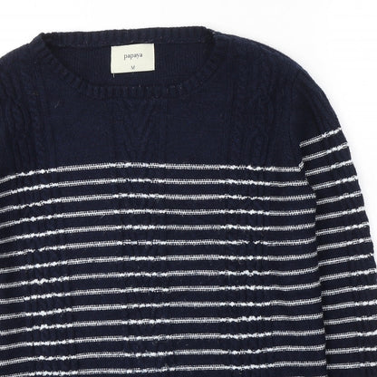 Womens UK Size M Papaya Blue Pullover Jumper
