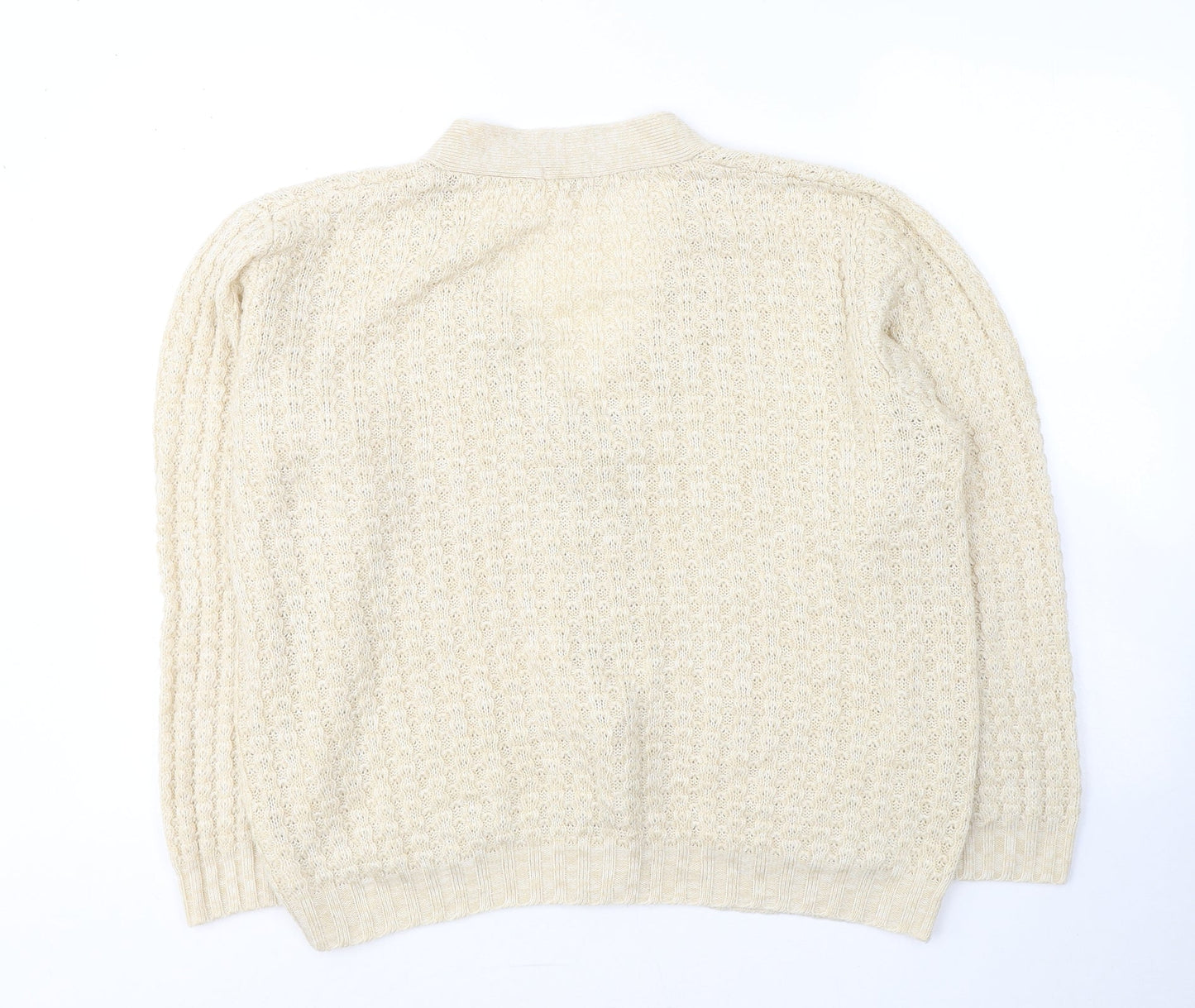 Damart Womens Ivory V-Neck  Acrylic Cardigan Jumper Size 14