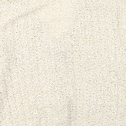 Damart Womens Ivory V-Neck  Acrylic Cardigan Jumper Size 14
