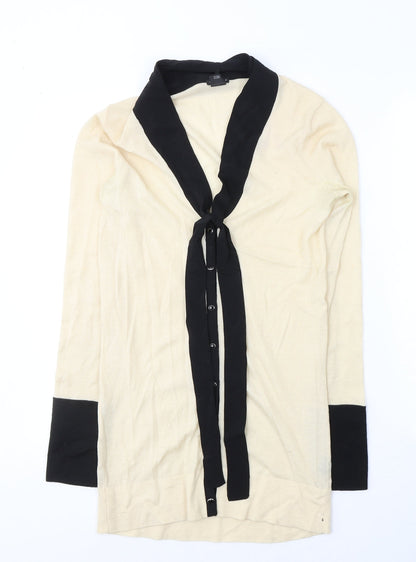 Club Monaco Womens Ivory  Wool Tunic Button-Up Size S Collared
