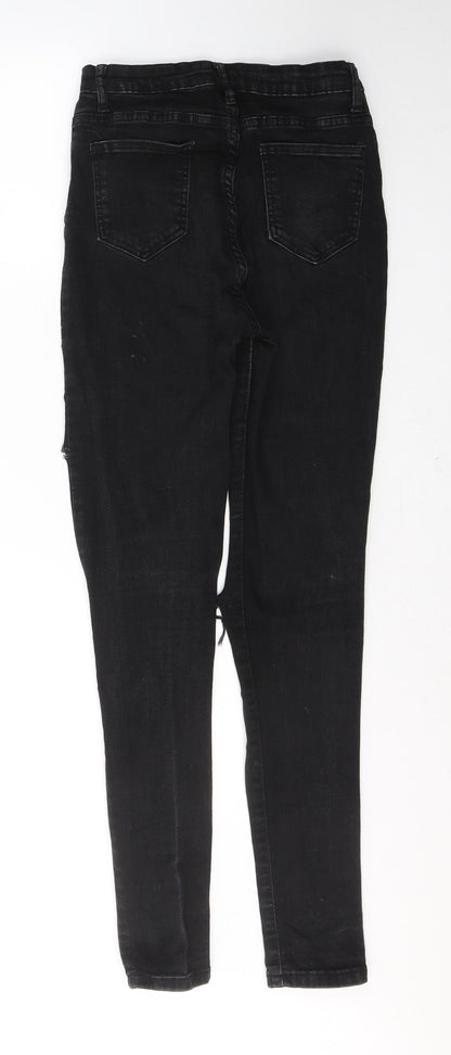 SheIn Womens Black  Cotton Skinny Jeans Size XS L28 in Regular Button