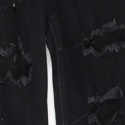 SheIn Womens Black  Cotton Skinny Jeans Size XS L28 in Regular Button