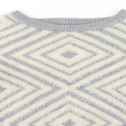 Womens UK Size 12 New Look Grey Pullover Jumper