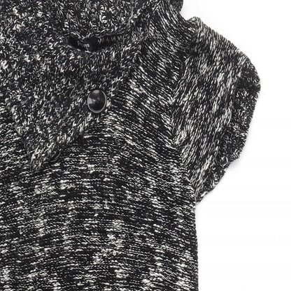 Papaya Womens Black Roll Neck  Cotton Tunic Jumper Size 12
