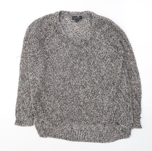 Womens UK Size 8 Topshop Grey Pullover Jumper