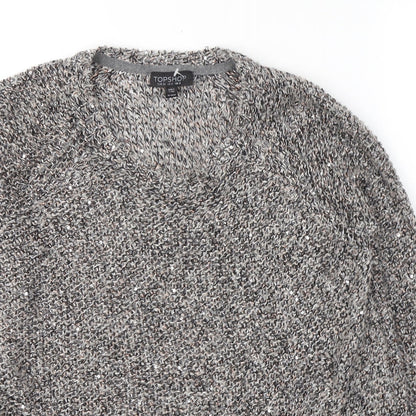 Womens UK Size 8 Topshop Grey Pullover Jumper