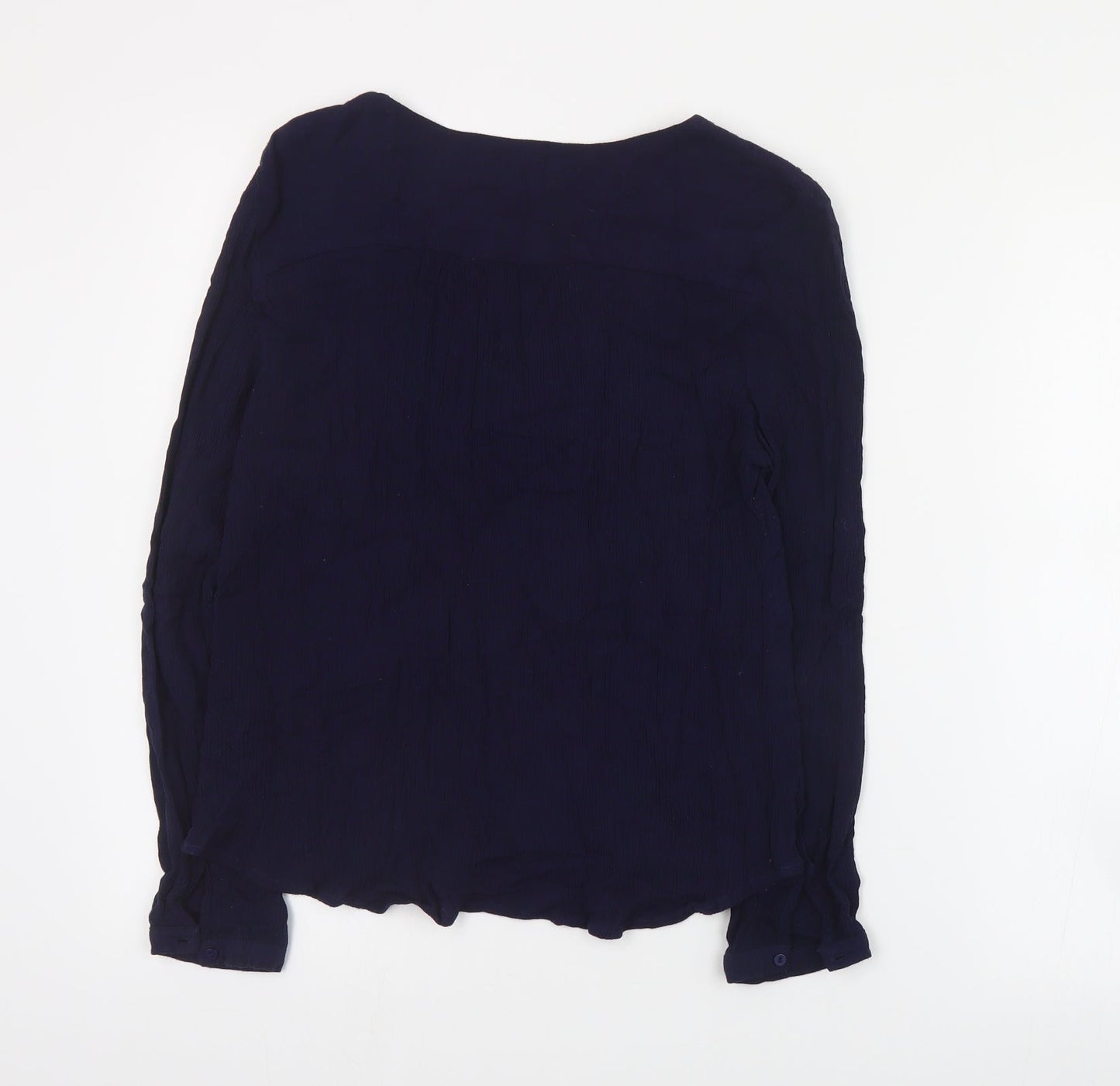 Sweewe Womens Blue  Viscose Basic Blouse Size S V-Neck