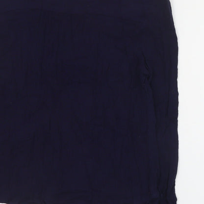 Sweewe Womens Blue  Viscose Basic Blouse Size S V-Neck