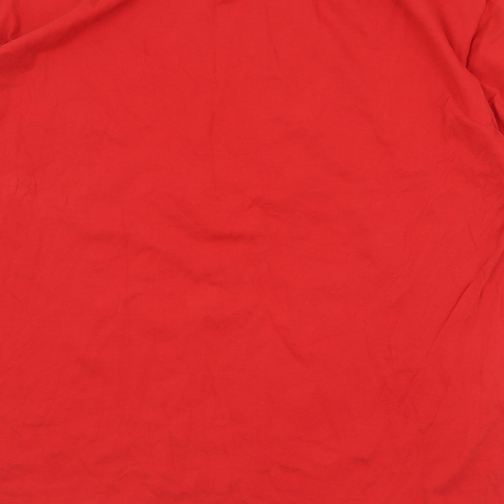 Preworn Mens Red  Cotton  T-Shirt Size 2XL Crew Neck  - Christmas