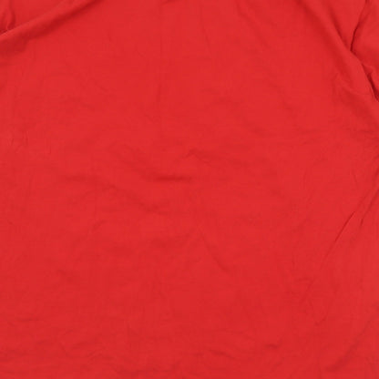 Preworn Mens Red  Cotton  T-Shirt Size 2XL Crew Neck  - Christmas