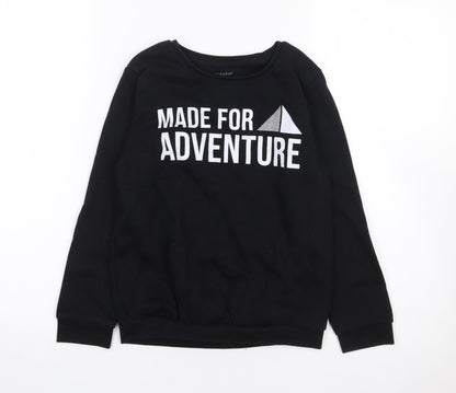 Primark Boys Black  Polyester Pullover Sweatshirt Size 8-9 Years  Pullover