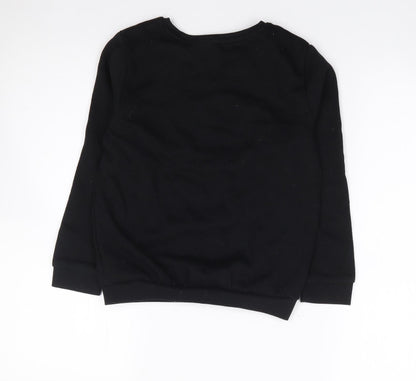 Primark Boys Black  Polyester Pullover Sweatshirt Size 8-9 Years  Pullover