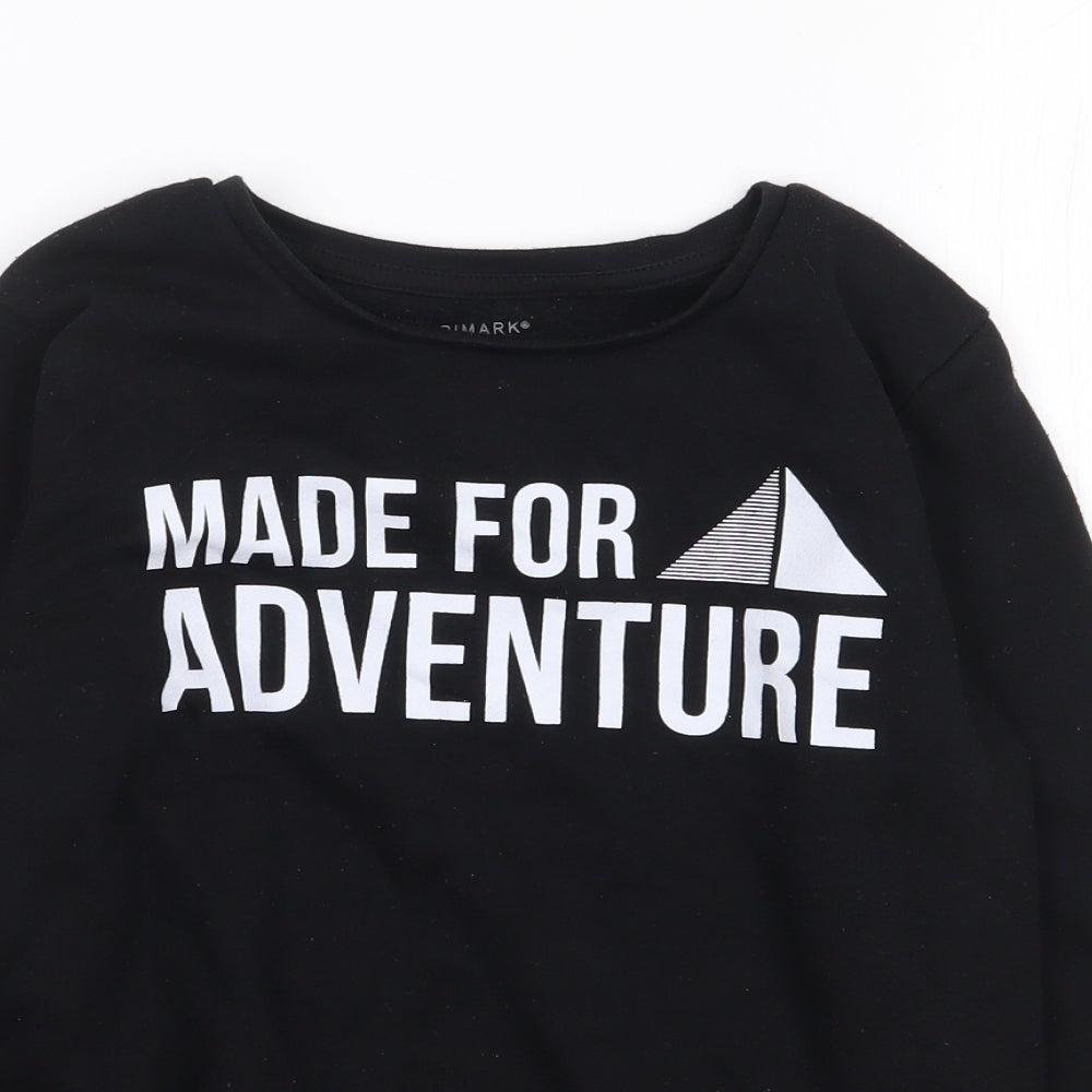 Primark Boys Black  Polyester Pullover Sweatshirt Size 8-9 Years  Pullover