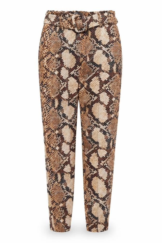 Missguided Womens Brown Animal Print Polyester Trousers  Size XS L27 in Regular