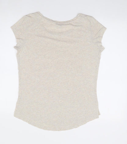 Clockhouse Womens Beige  Polyester Jersey T-Shirt Size L Crew Neck