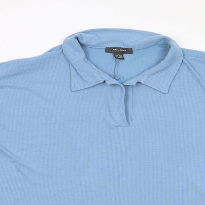 Primark Womens Blue  Polyester Jersey Polo Size XL Collared