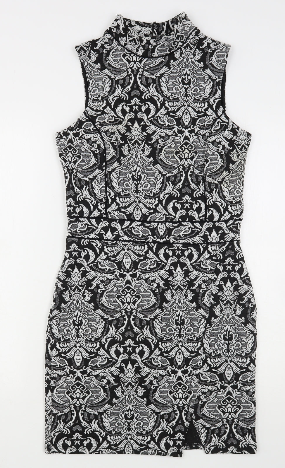 Miss Selfridge Womens Multicoloured Paisley Polyester Pencil Dress  Size 10  High Neck