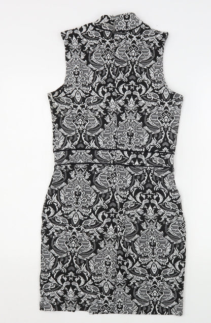 Miss Selfridge Womens Multicoloured Paisley Polyester Pencil Dress  Size 10  High Neck