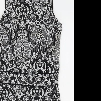 Miss Selfridge Womens Multicoloured Paisley Polyester Pencil Dress  Size 10  High Neck