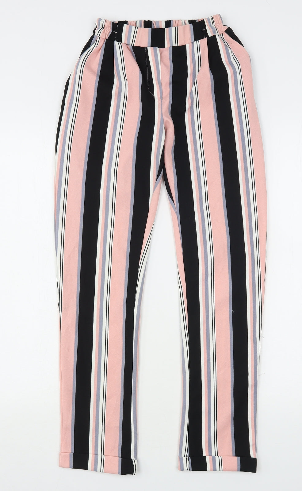 New Look Womens Multicoloured Striped Polyester Trousers  Size 8 L28 in Regular