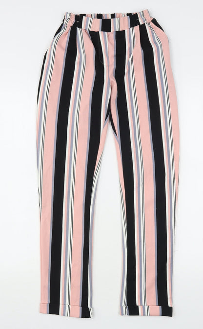 New Look Womens Multicoloured Striped Polyester Trousers  Size 8 L28 in Regular