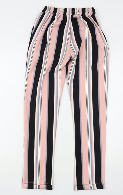 New Look Womens Multicoloured Striped Polyester Trousers  Size 8 L28 in Regular