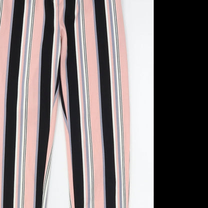 New Look Womens Multicoloured Striped Polyester Trousers  Size 8 L28 in Regular