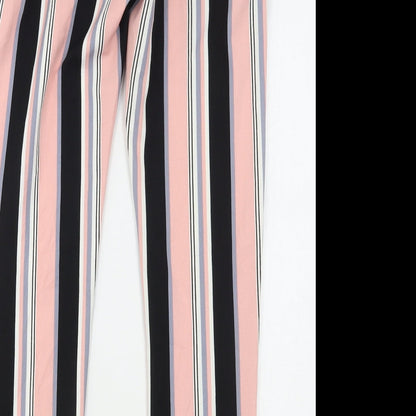 New Look Womens Multicoloured Striped Polyester Trousers  Size 8 L28 in Regular