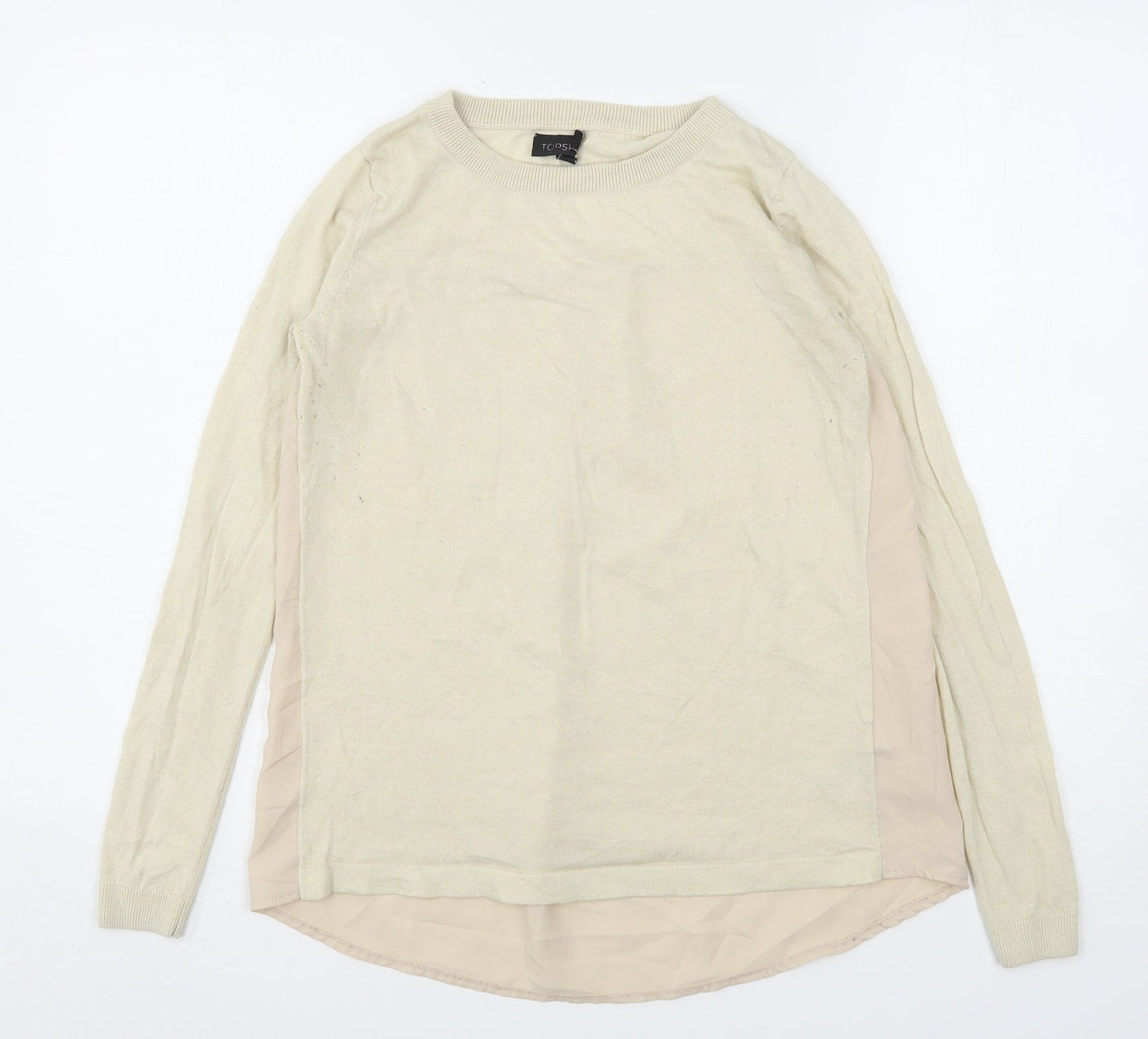 Womens UK Size 8 Topshop Beige Pullover Jumper