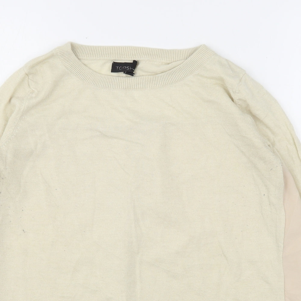 Womens UK Size 8 Topshop Beige Pullover Jumper