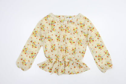 Womens UK Size 8 New Look Beige Basic Blouse