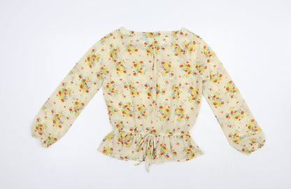 Womens UK Size 8 New Look Beige Basic Blouse