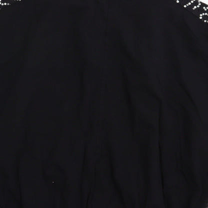 Womens UK Size L Preworn Black Basic Blouse