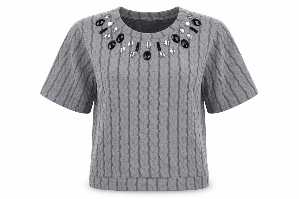 Womens UK Size XS Fransa Grey Basic Blouse